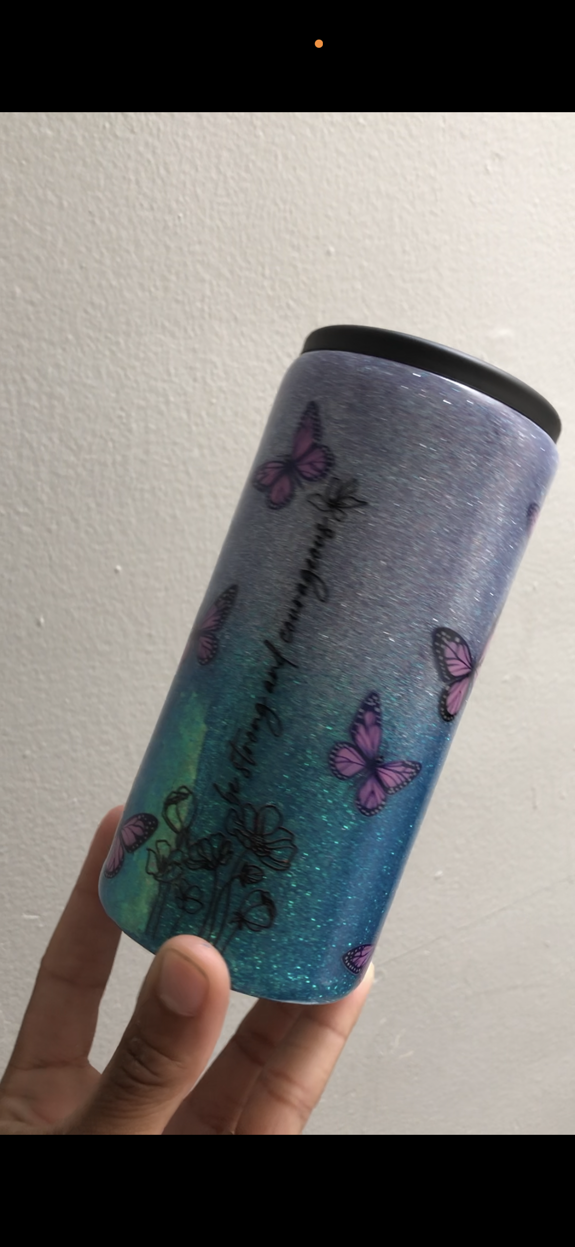 Butterfly Can Cooler W Pen