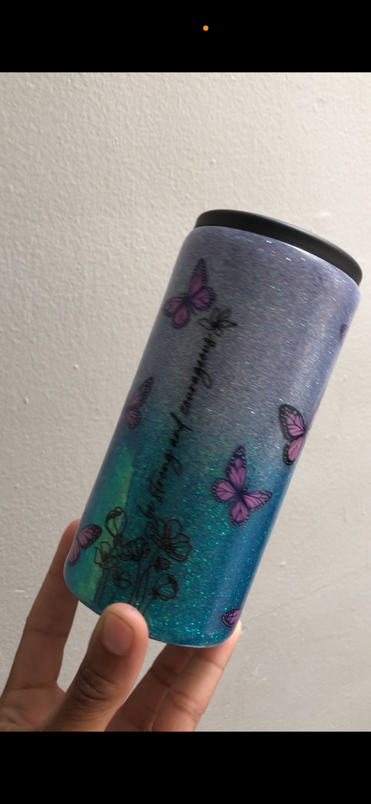 Butterfly Can Cooler W Pen